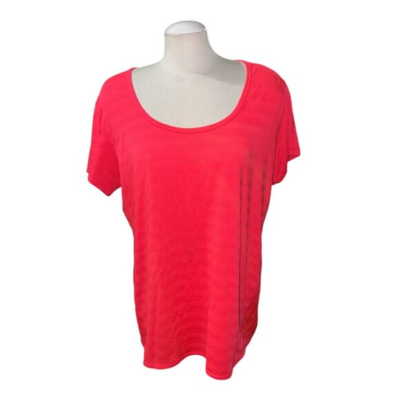 Active Life Womens Bright Pink Short Sleeve Scoop Neck Activewear Top XXL Polyes - Picture 4 of 8